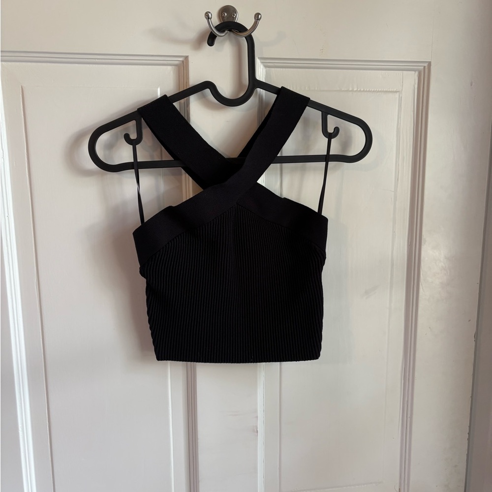 Black Ribbed Women's Top